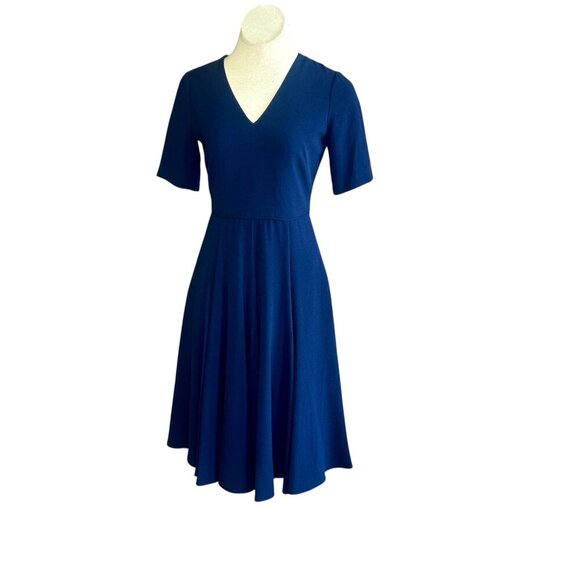 Gal Meets Glam Kate Navy Blue Fit and Flare Corporate Retro A Line Dress Size 2 - Picture 2 of 10
